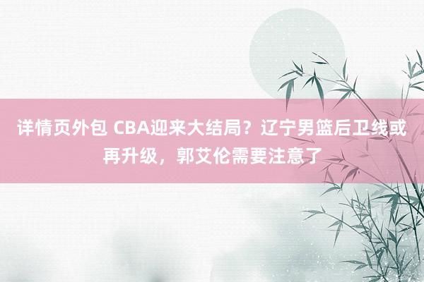 详情页外包 CBA迎来大结局？辽宁男篮后卫线或再升级，郭艾伦需要注意了