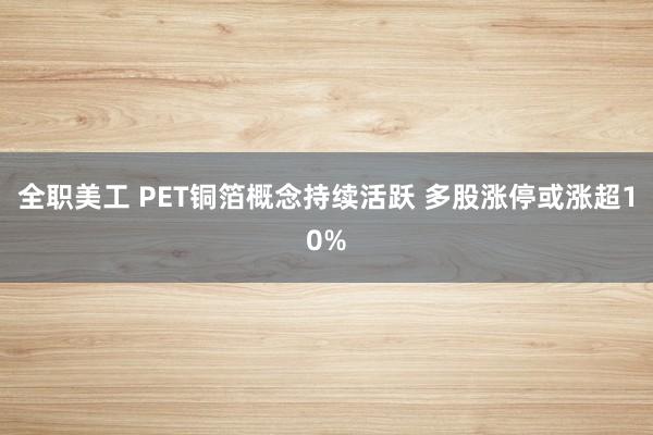 全职美工 PET铜箔概念持续活跃 多股涨停或涨超10%