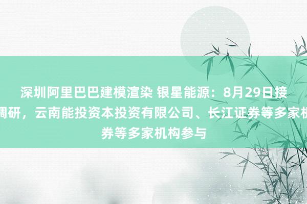 深圳阿里巴巴建模渲染 银星能源：8月29日接受机构调研，云南能投资本投资有限公司、长江证券等多家机构参与